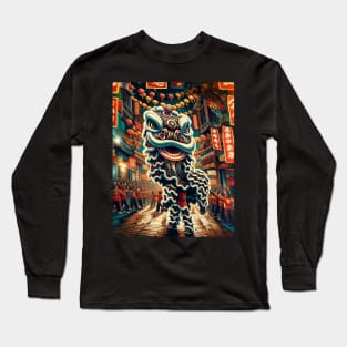 Lion Dance, Lion Dance in the Streets Long Sleeve T-Shirt